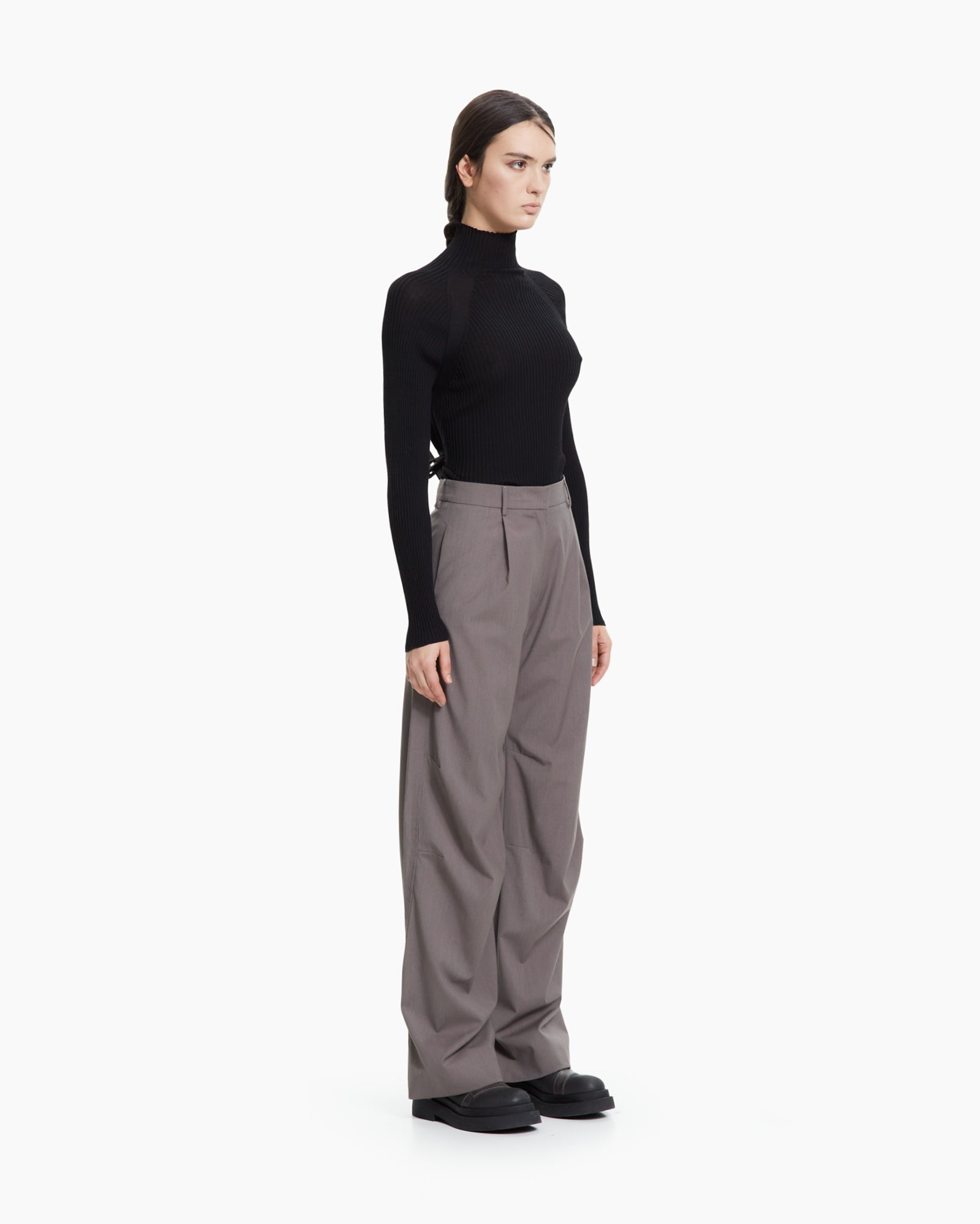 MLO Pantalone con dettaglio sul fondo MARRONE
