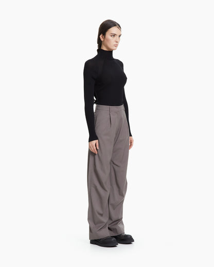 MLO Pantalone con dettaglio sul fondo MARRONE