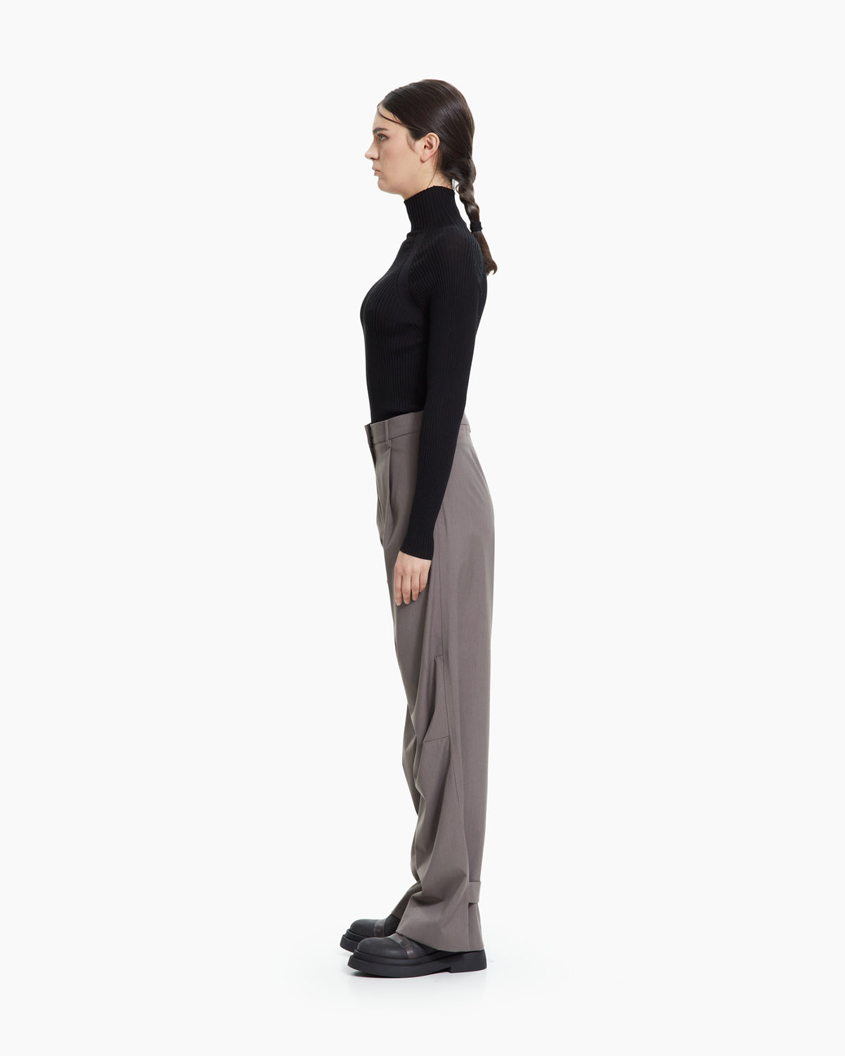 MLO Pantalone con dettaglio sul fondo MARRONE