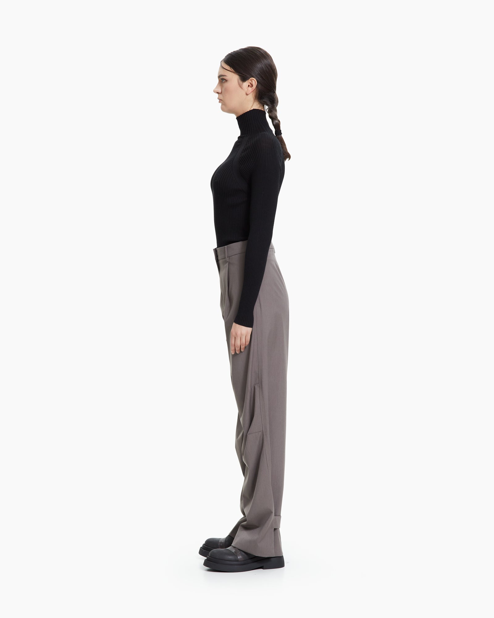 MLO Pantalone con dettaglio sul fondo MARRONE