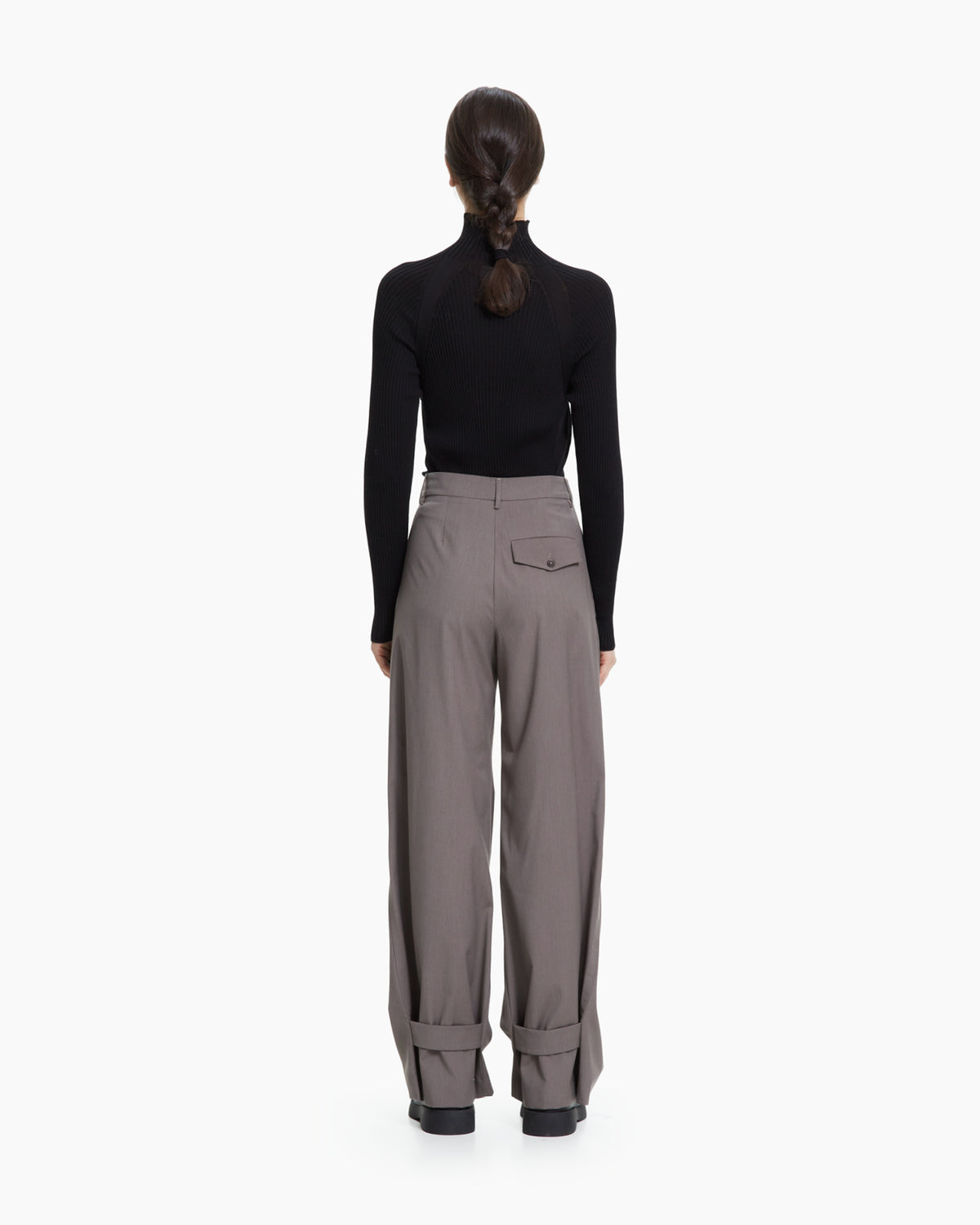 MLO Pantalone con dettaglio sul fondo MARRONE