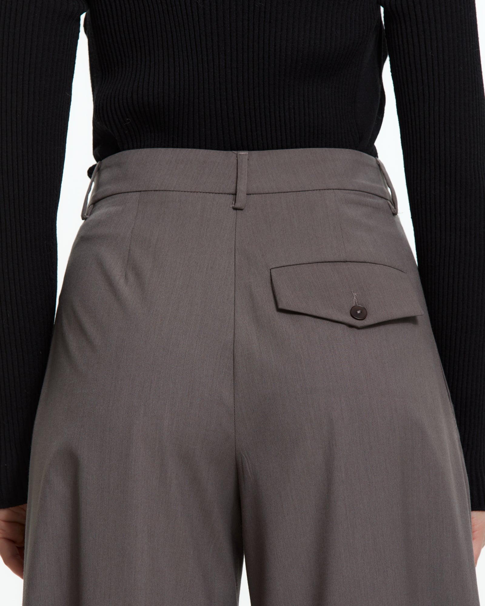 MLO Pantalone con dettaglio sul fondo MARRONE