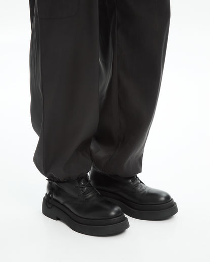 MLO Pantalone cargo con coulisse al fondo NERO