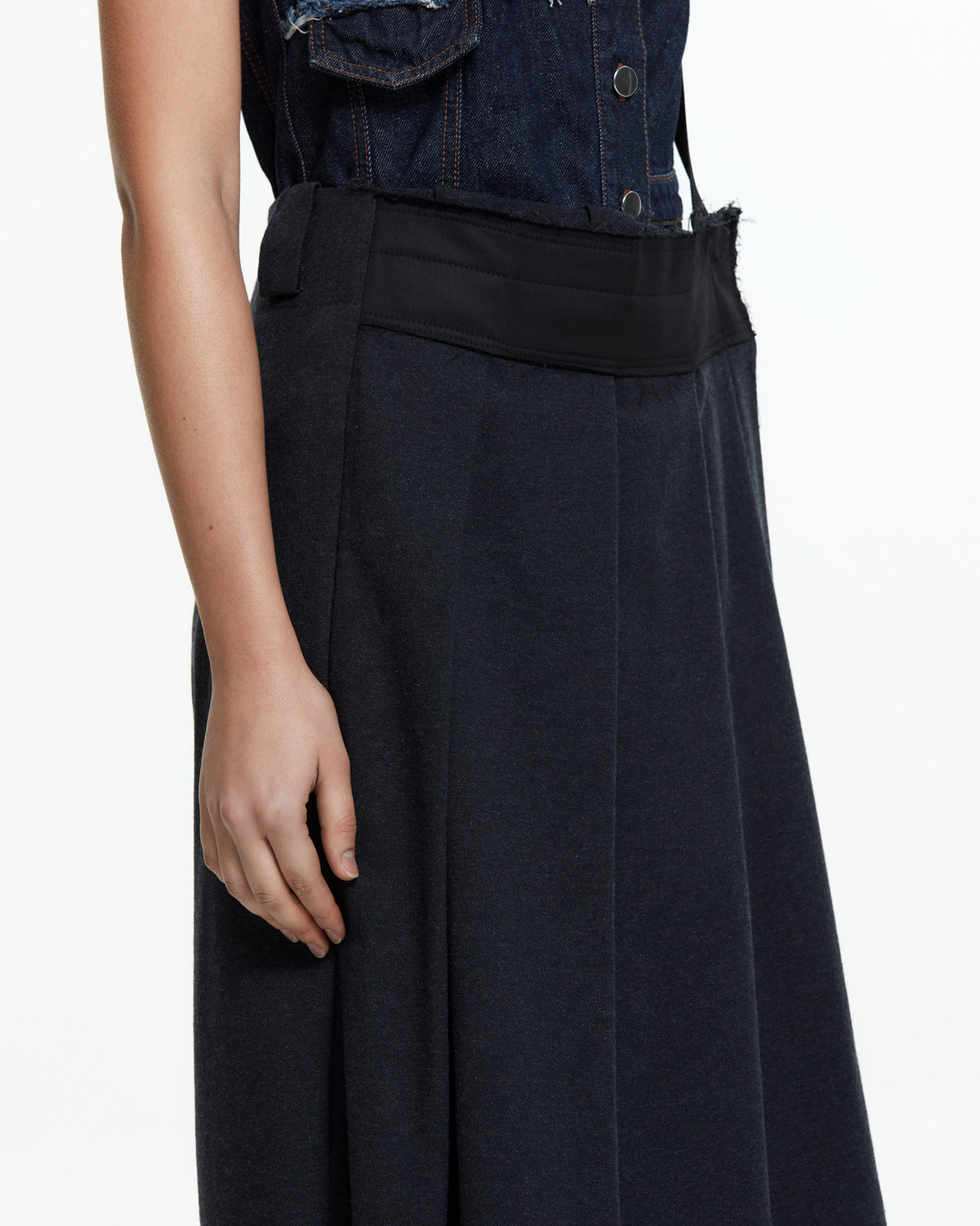 MLO Gonna-pantalone midi con bretella GRIGIO