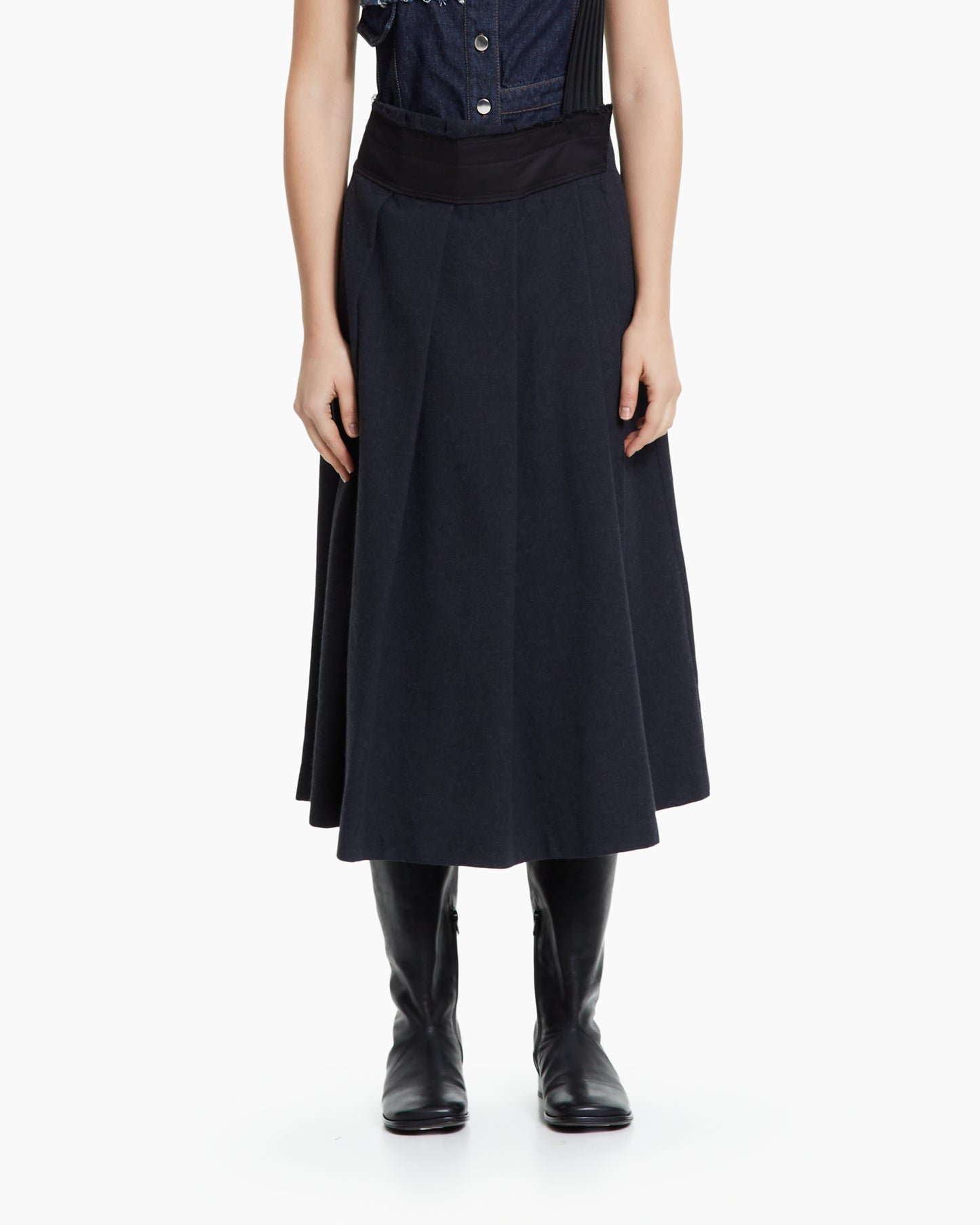 MLO Gonna-pantalone midi con bretella GRIGIO