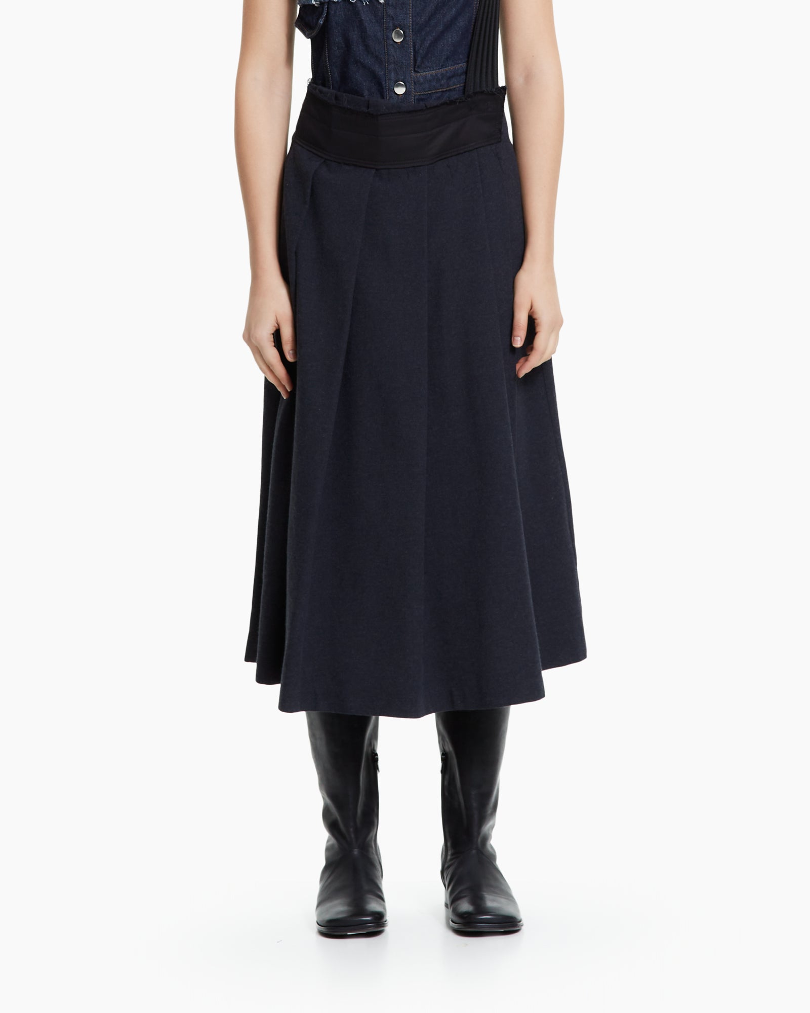 MLO Gonna-pantalone midi con bretella GRIGIO