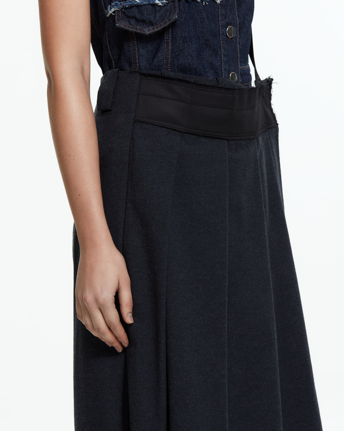 MLO Gonna-pantalone midi con bretella GRIGIO