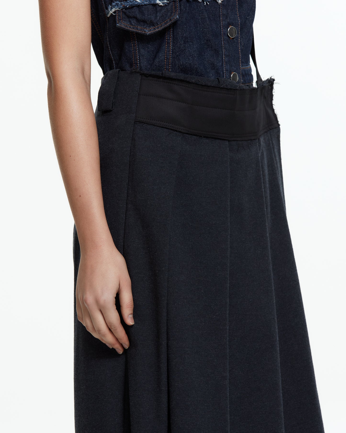 MLO Gonna-pantalone midi con bretella GRIGIO