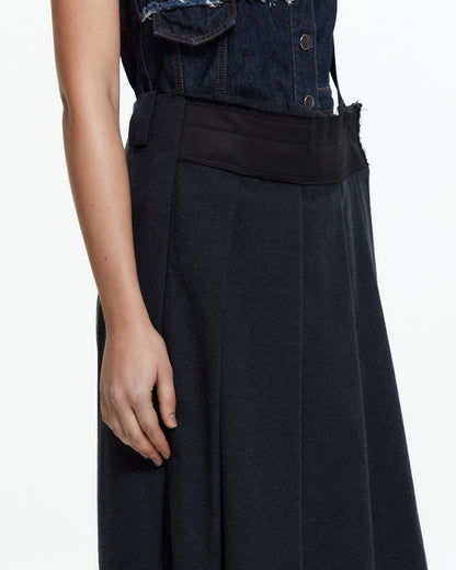 MLO Gonna-pantalone midi con bretella GRIGIO