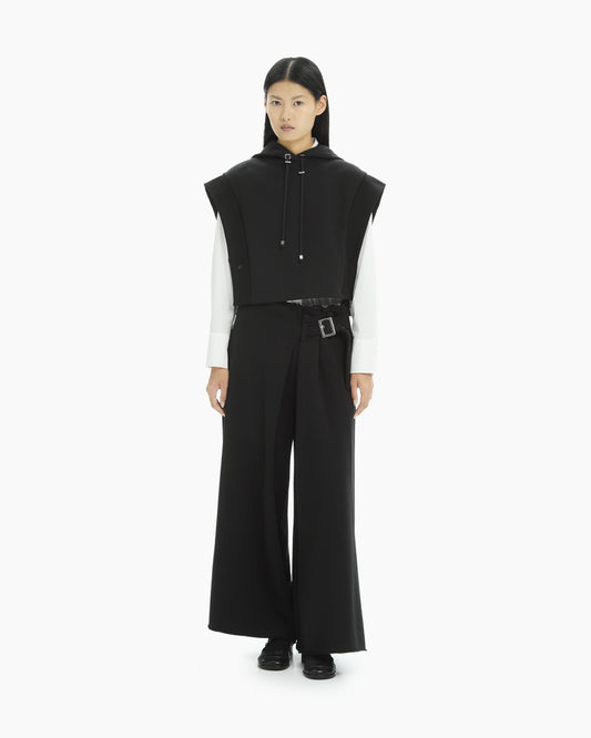MLO Pantaloni ampi con cintura e fibbia NERO