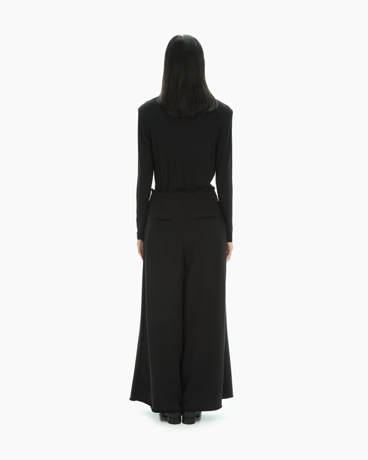 MLO Pantaloni ampi con cintura e fibbia NERO