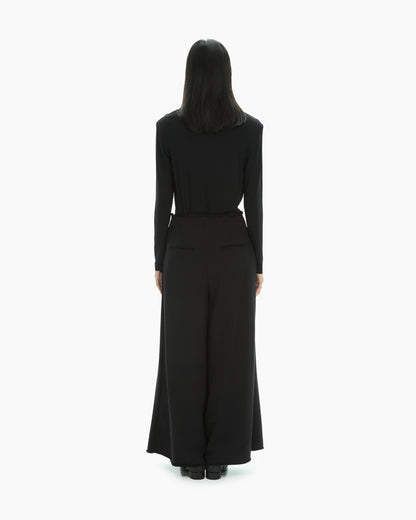 MLO Pantaloni ampi con cintura e fibbia NERO