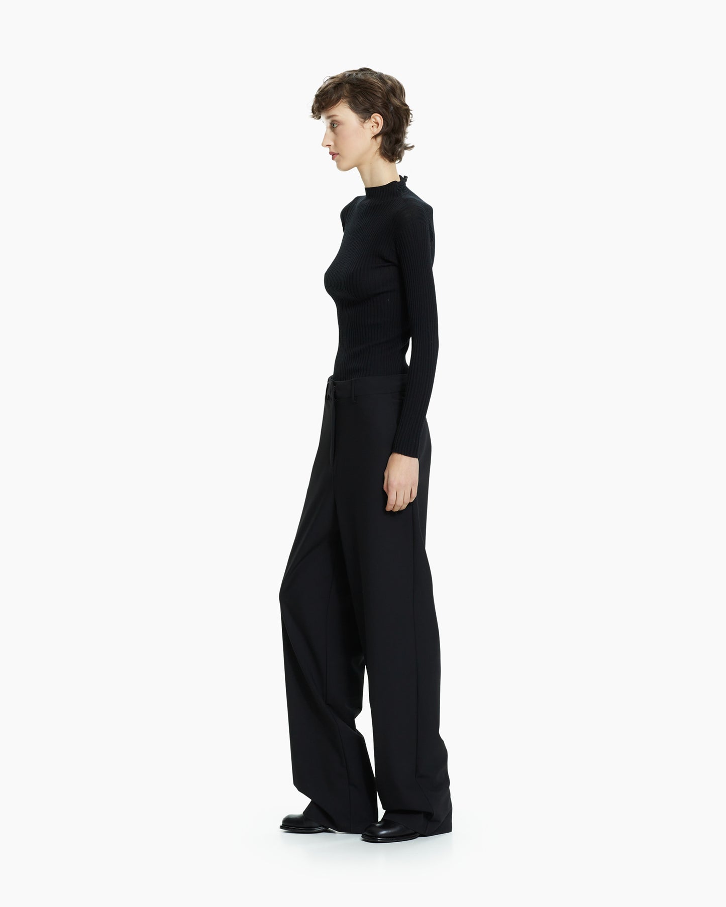 MLO Pantalone sartoriale a gamba ampia NERO