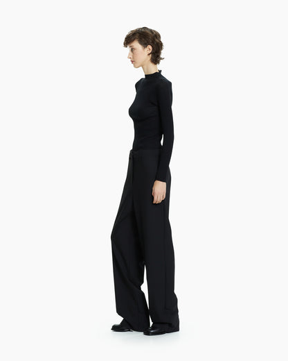 MLO Pantalone sartoriale a gamba ampia NERO