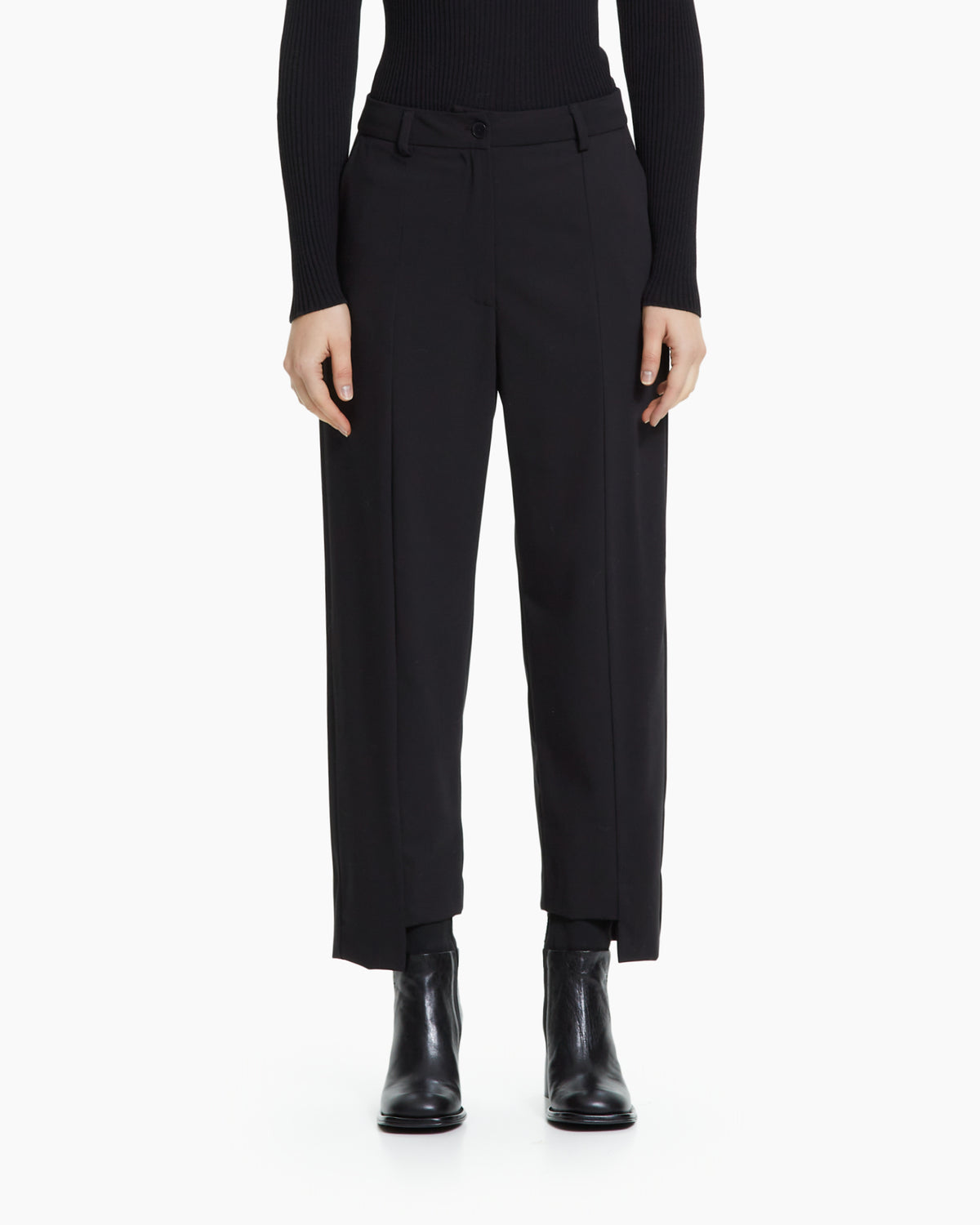 MLO Pantalone sartoriale con spacchi laterali NERO
