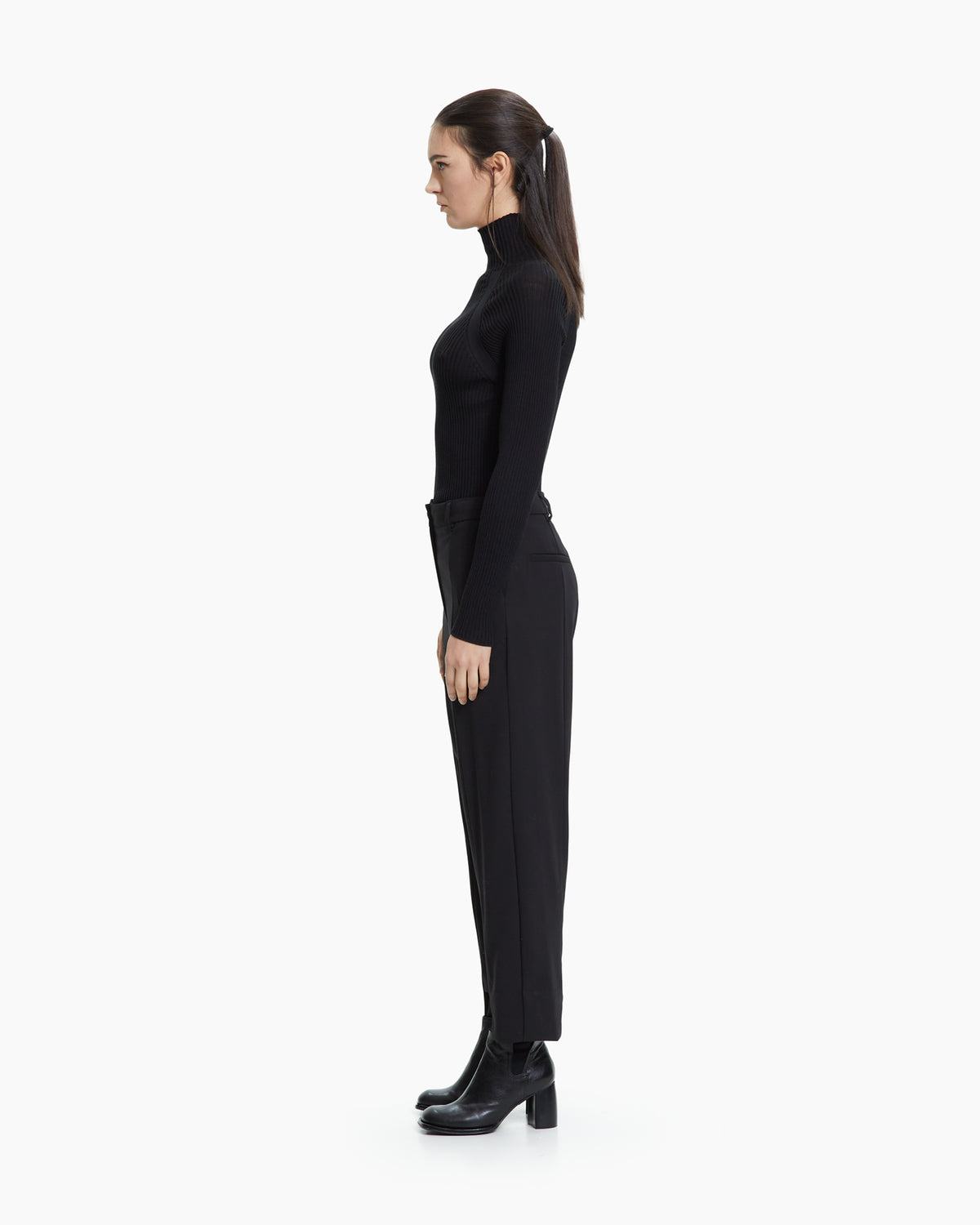 MLO Pantalone sartoriale con spacchi laterali NERO