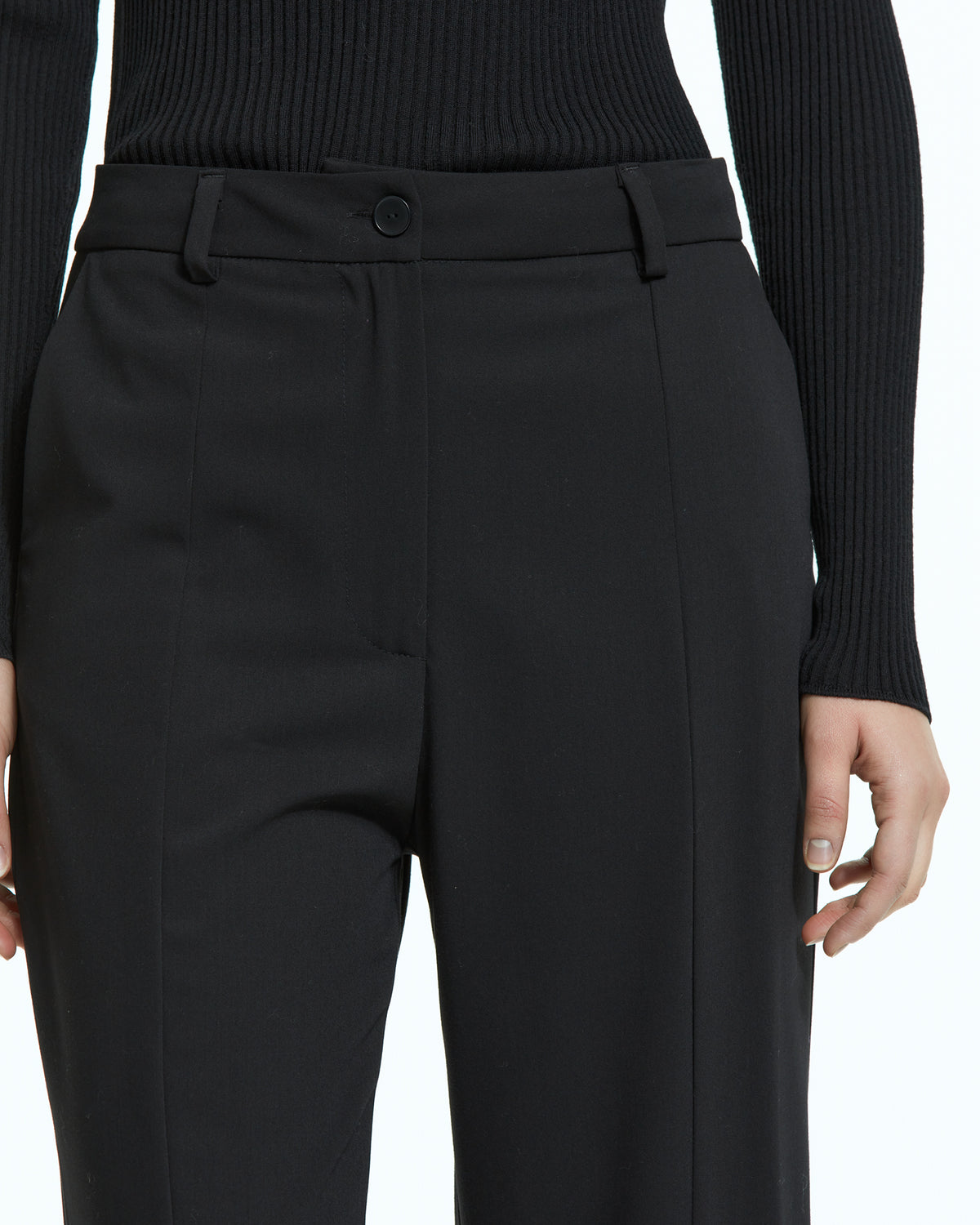 MLO Pantalone sartoriale con spacchi laterali NERO