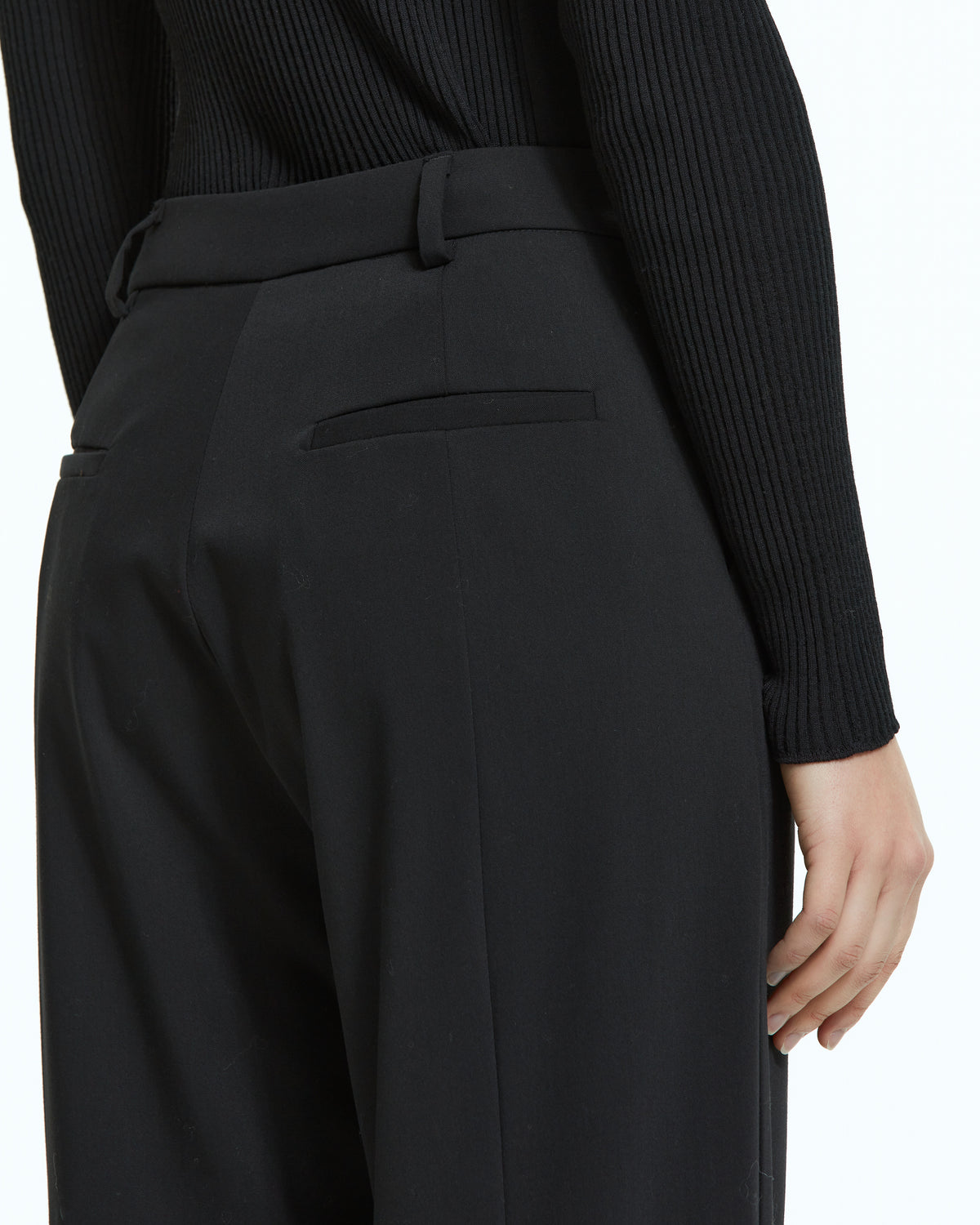 MLO Pantalone sartoriale con spacchi laterali NERO