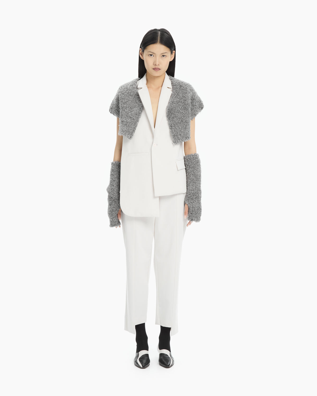 MLO Pantalone sartoriale con spacchi laterali BIANCO