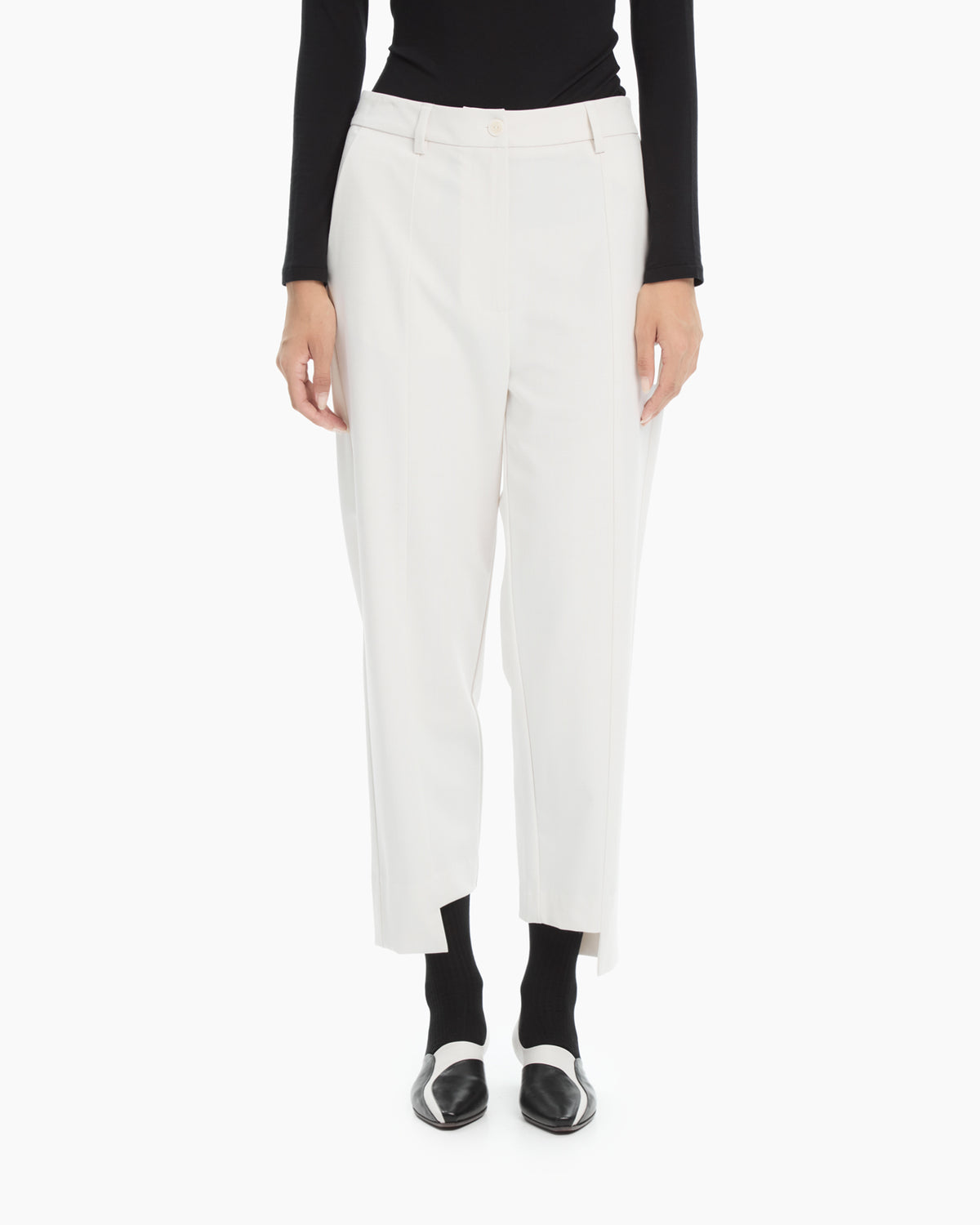 MLO Pantalone sartoriale con spacchi laterali BIANCO