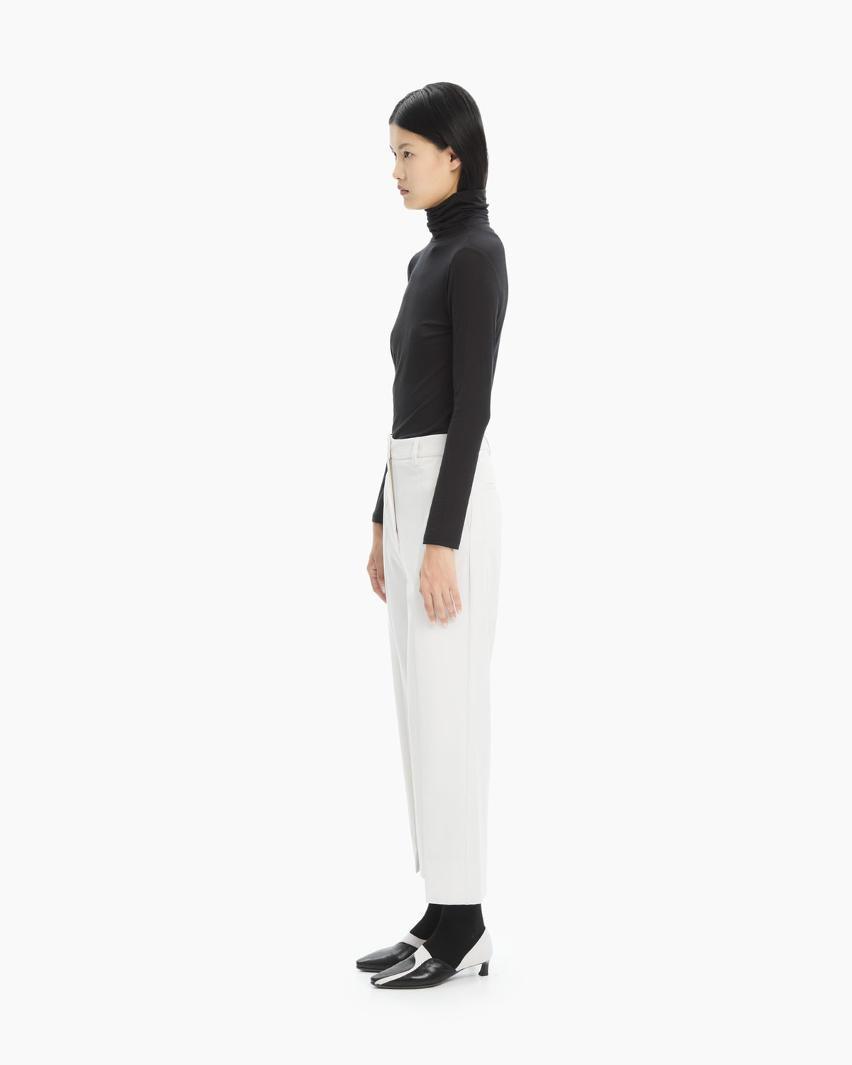 MLO Pantalone sartoriale con spacchi laterali BIANCO