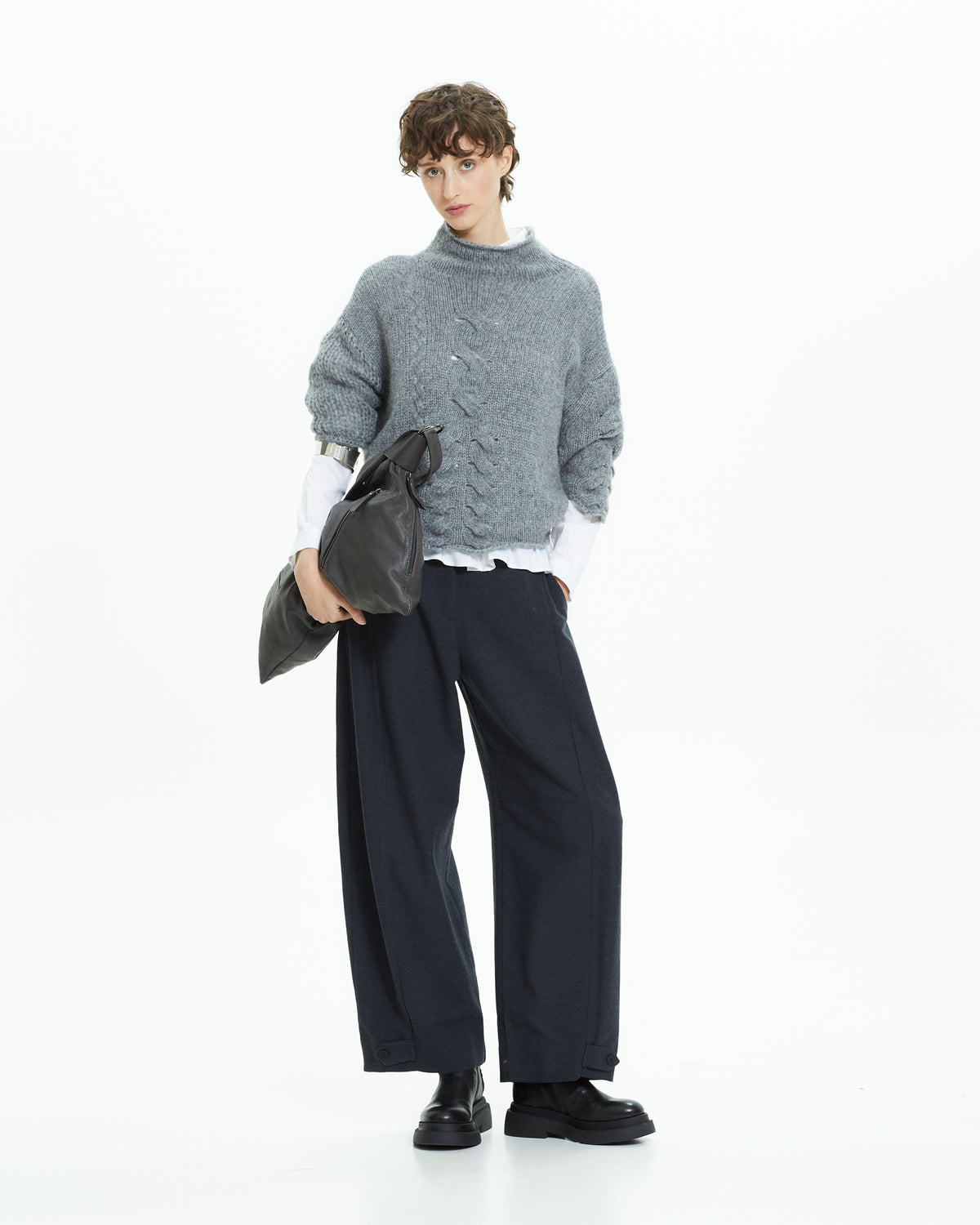 MLO Pantalone ampio cropped  GRIGIO