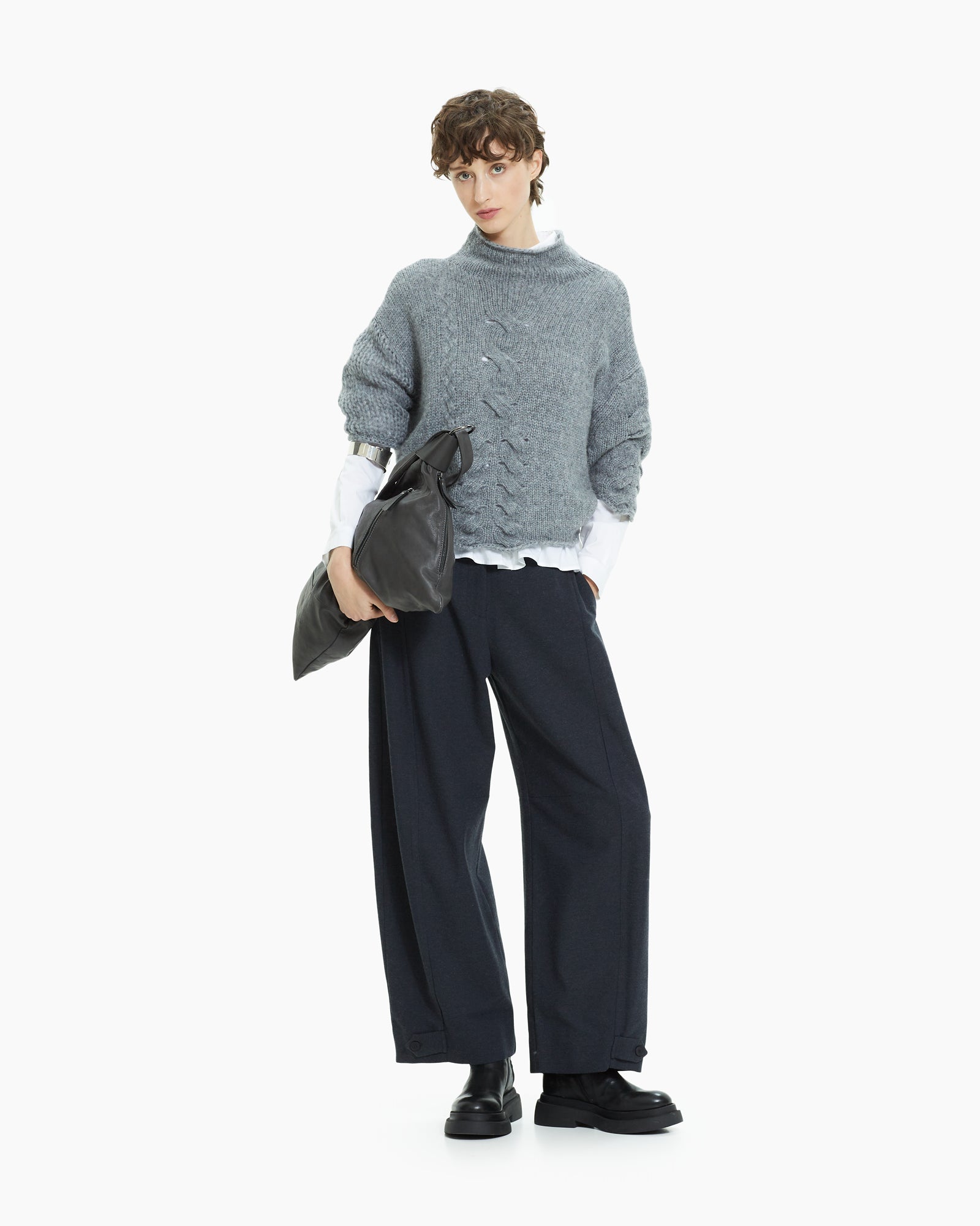 MLO Pantalone ampio cropped  GRIGIO