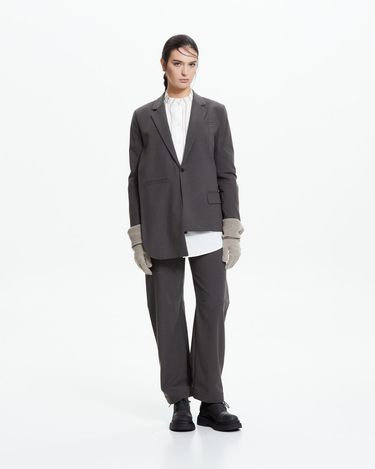 MLO Pantalone sartoriale con risvolto VERDE