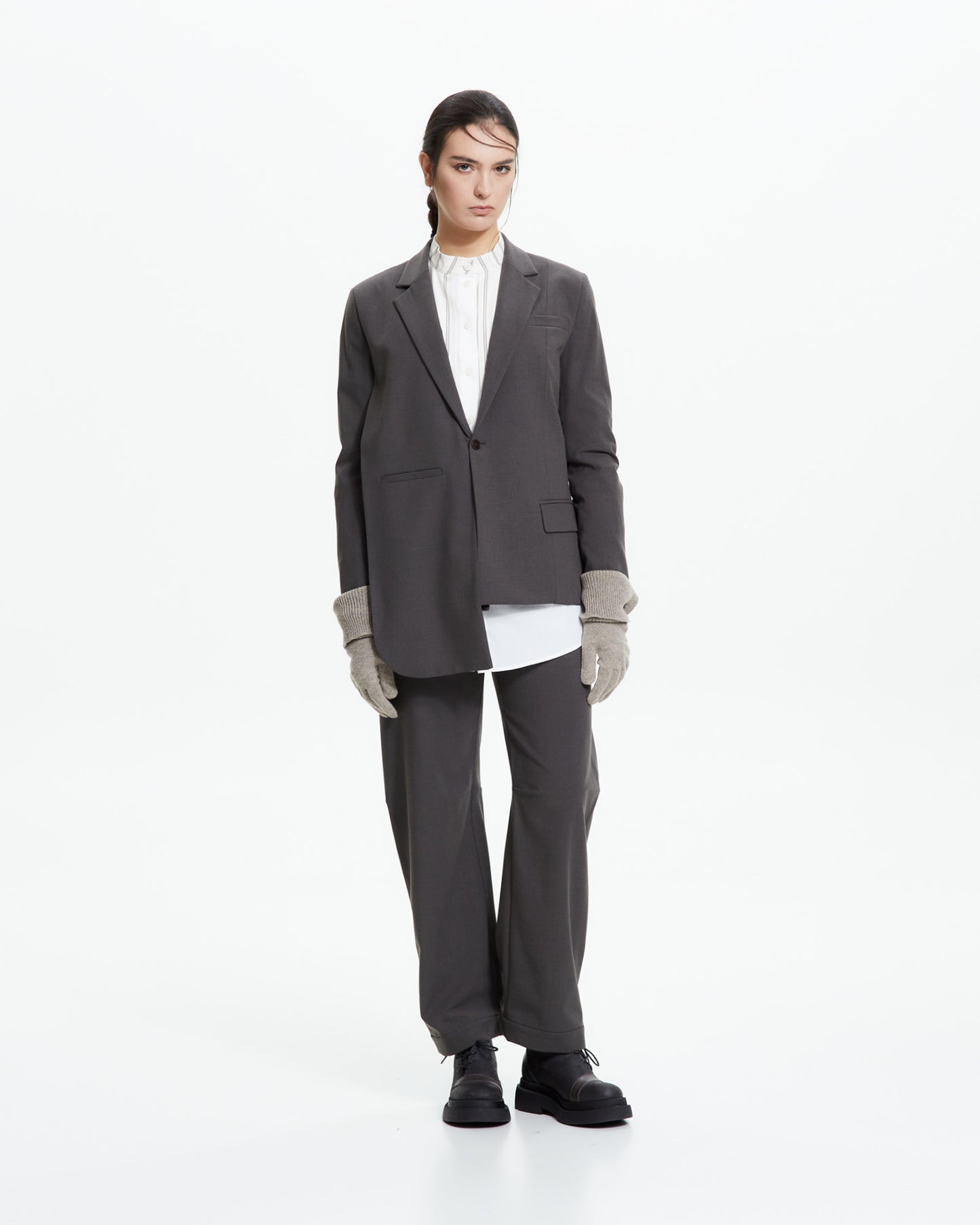 MLO Pantalone sartoriale con risvolto VERDE
