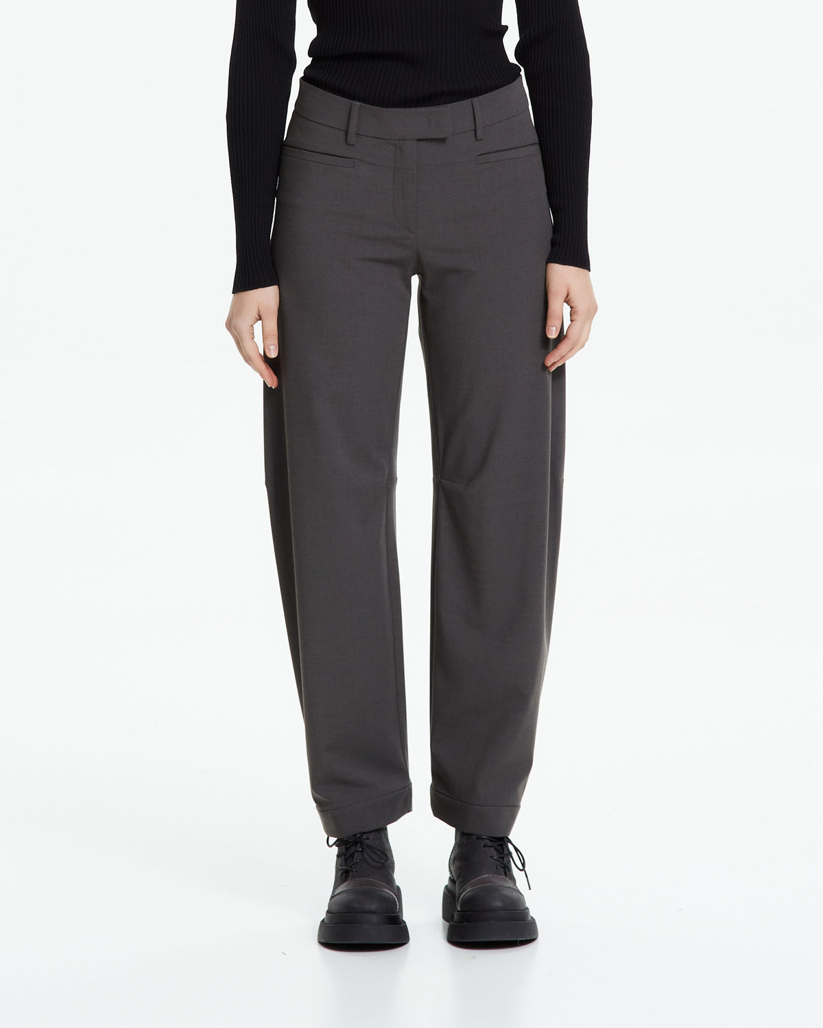 MLO Pantalone sartoriale con risvolto VERDE