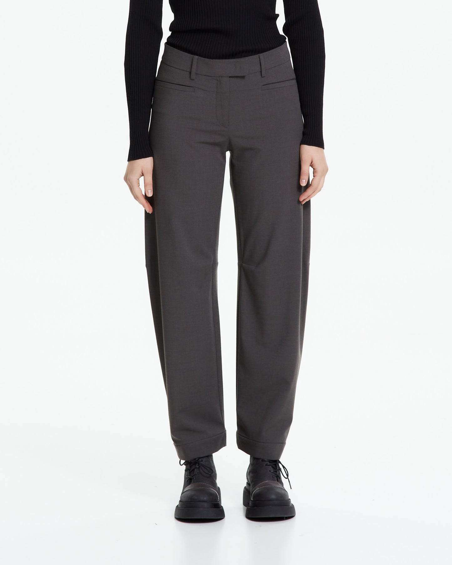 MLO Pantalone sartoriale con risvolto VERDE