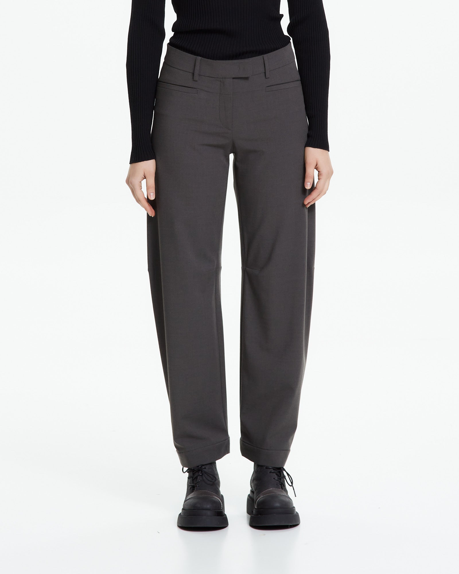 MLO Pantalone sartoriale con risvolto VERDE