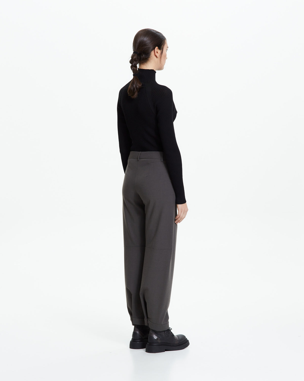 MLO Pantalone sartoriale con risvolto VERDE