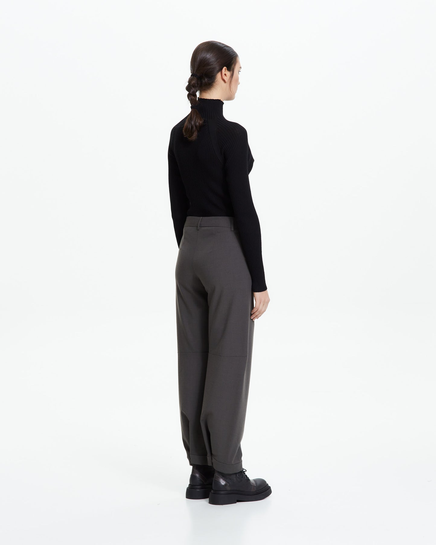MLO Pantalone sartoriale con risvolto VERDE