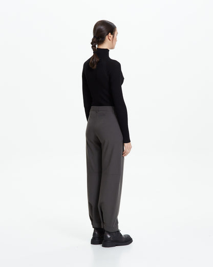 MLO Pantalone sartoriale con risvolto VERDE