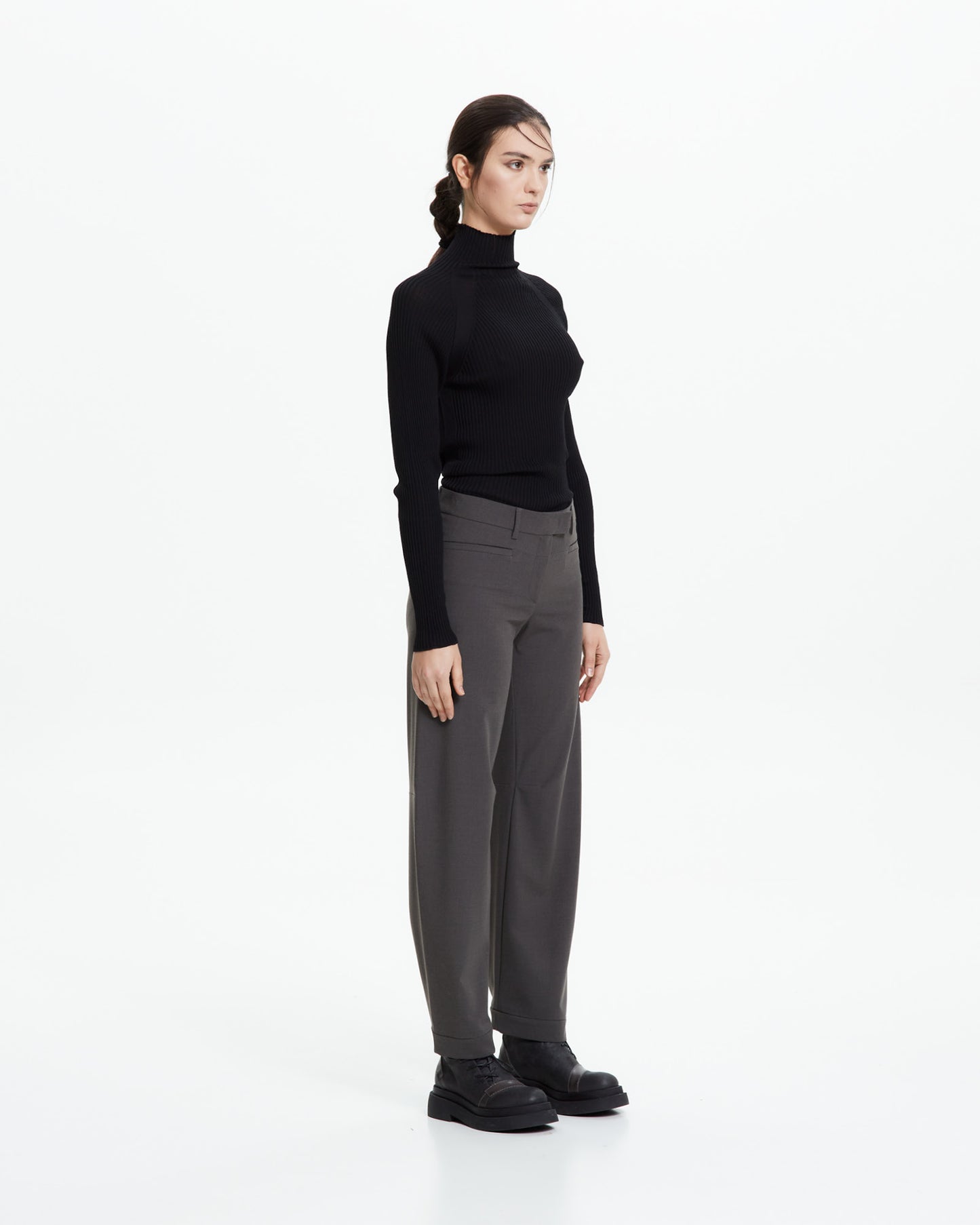 MLO Pantalone sartoriale con risvolto VERDE