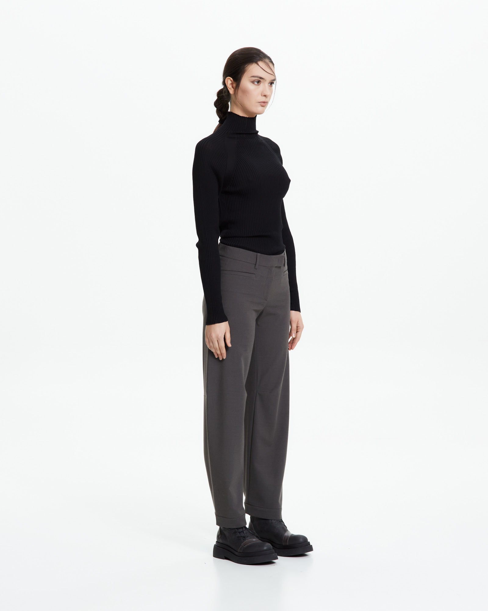 MLO Pantalone sartoriale con risvolto VERDE