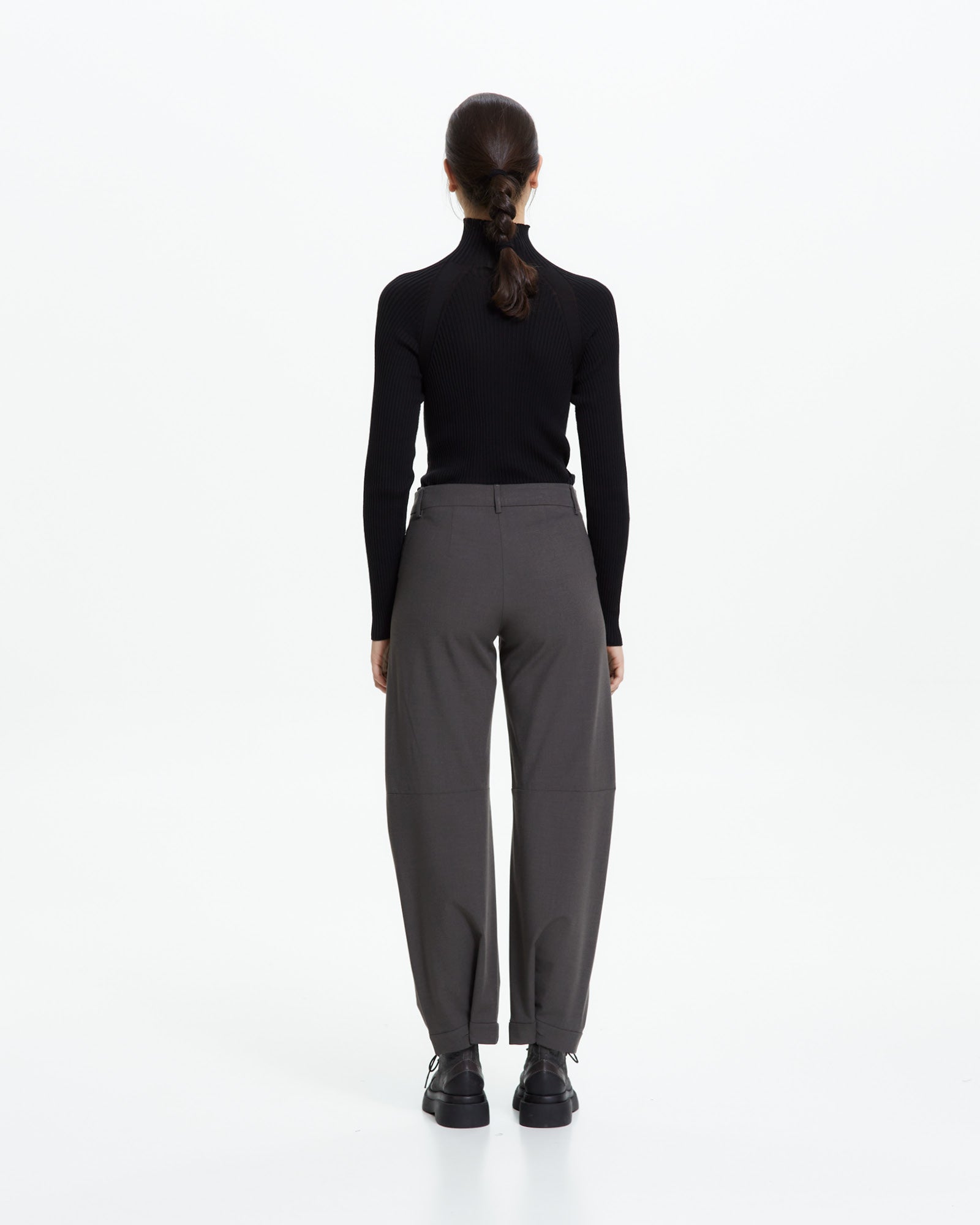 MLO Pantalone sartoriale con risvolto VERDE