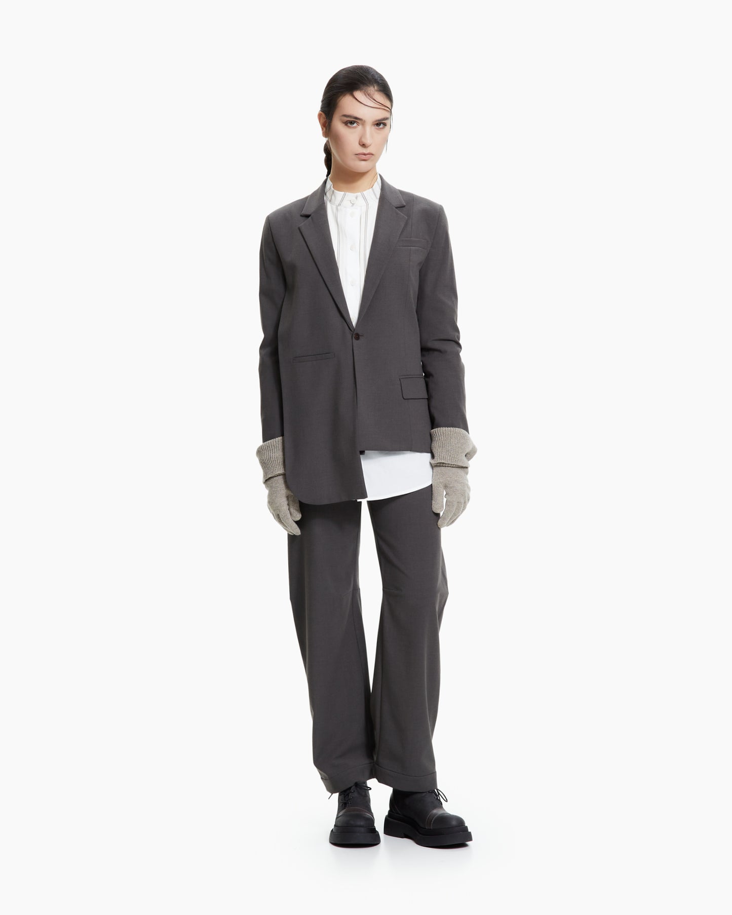 MLO Pantalone sartoriale con risvolto VERDE
