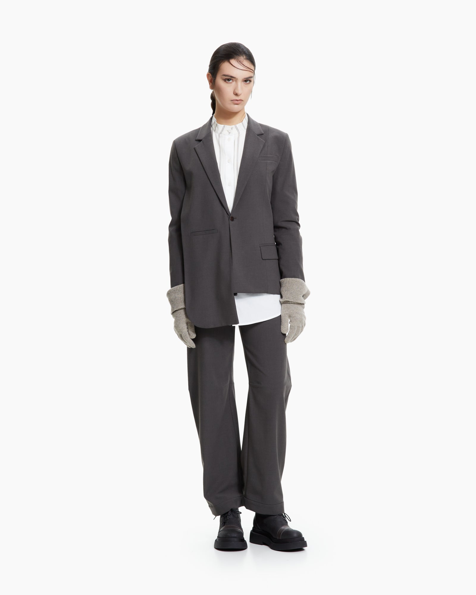 MLO Pantalone sartoriale con risvolto VERDE