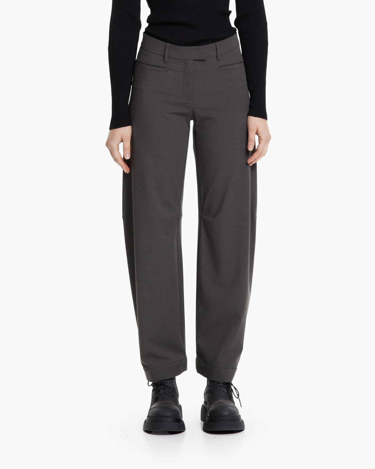MLO Pantalone sartoriale con risvolto VERDE