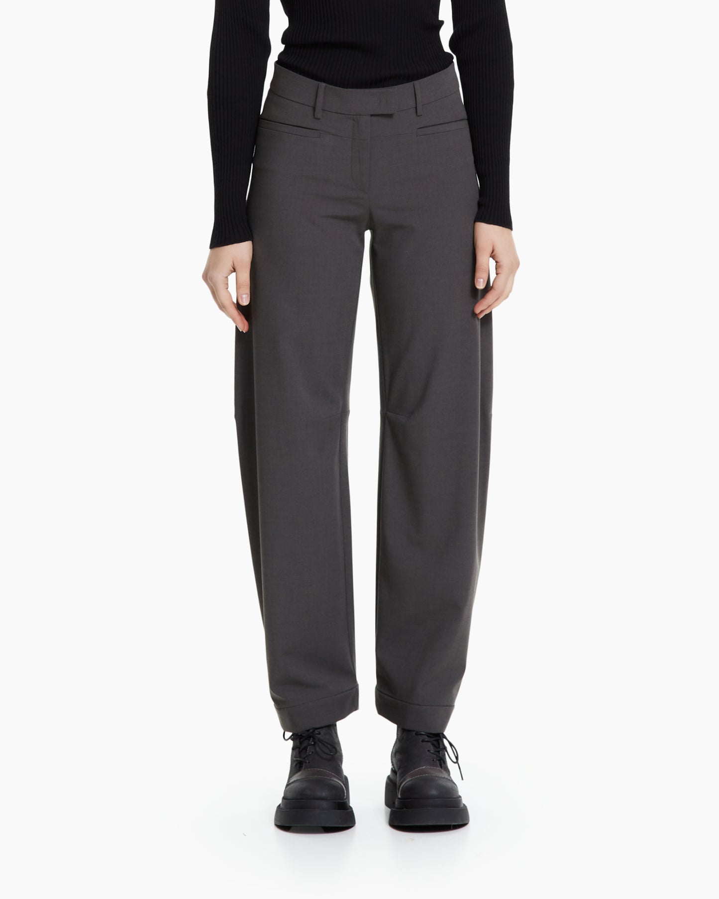 MLO Pantalone sartoriale con risvolto VERDE