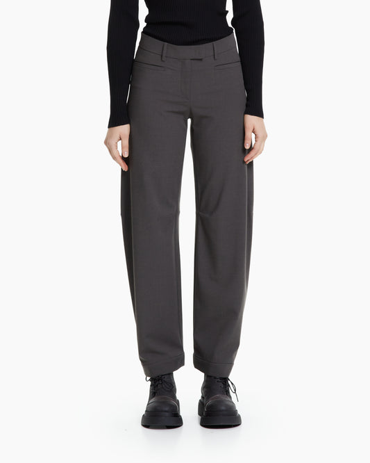MLO Pantalone sartoriale con risvolto VERDE