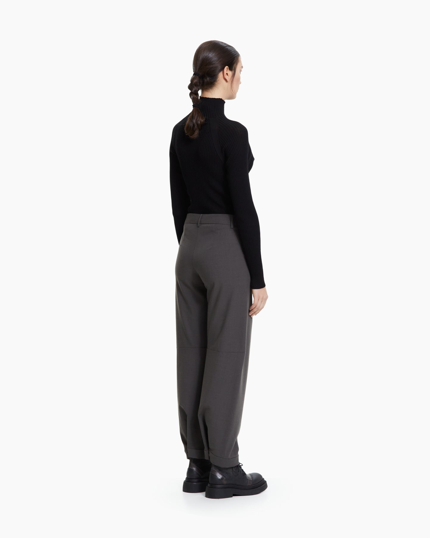 MLO Pantalone sartoriale con risvolto VERDE