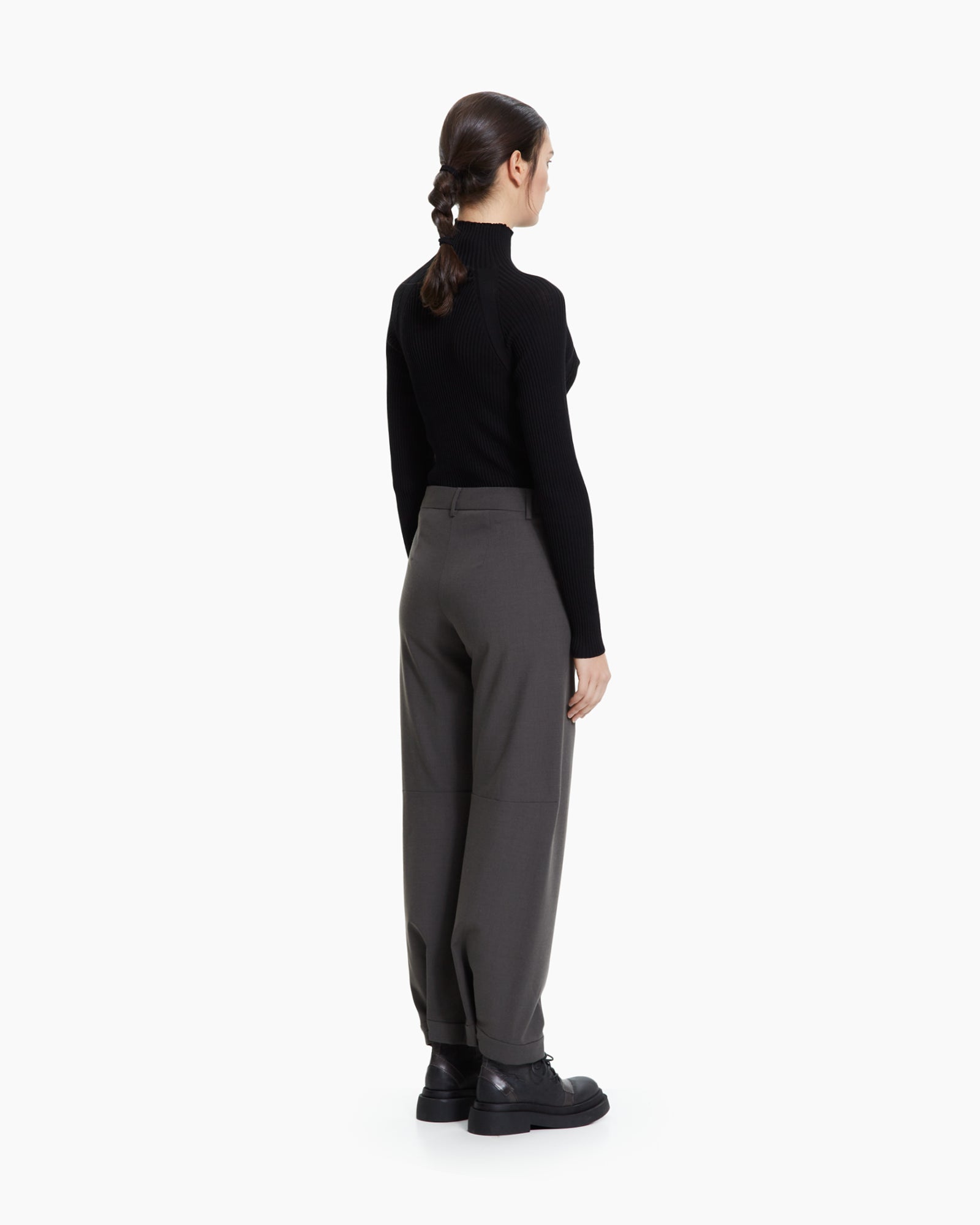 MLO Pantalone sartoriale con risvolto VERDE