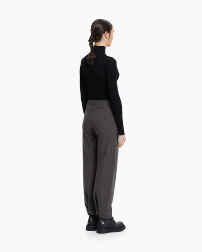 MLO Pantalone sartoriale con risvolto VERDE