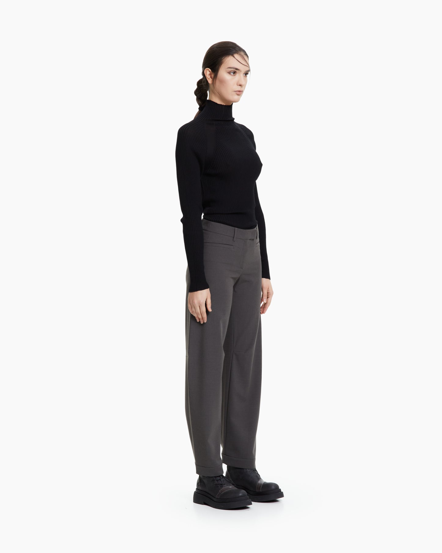 MLO Pantalone sartoriale con risvolto VERDE