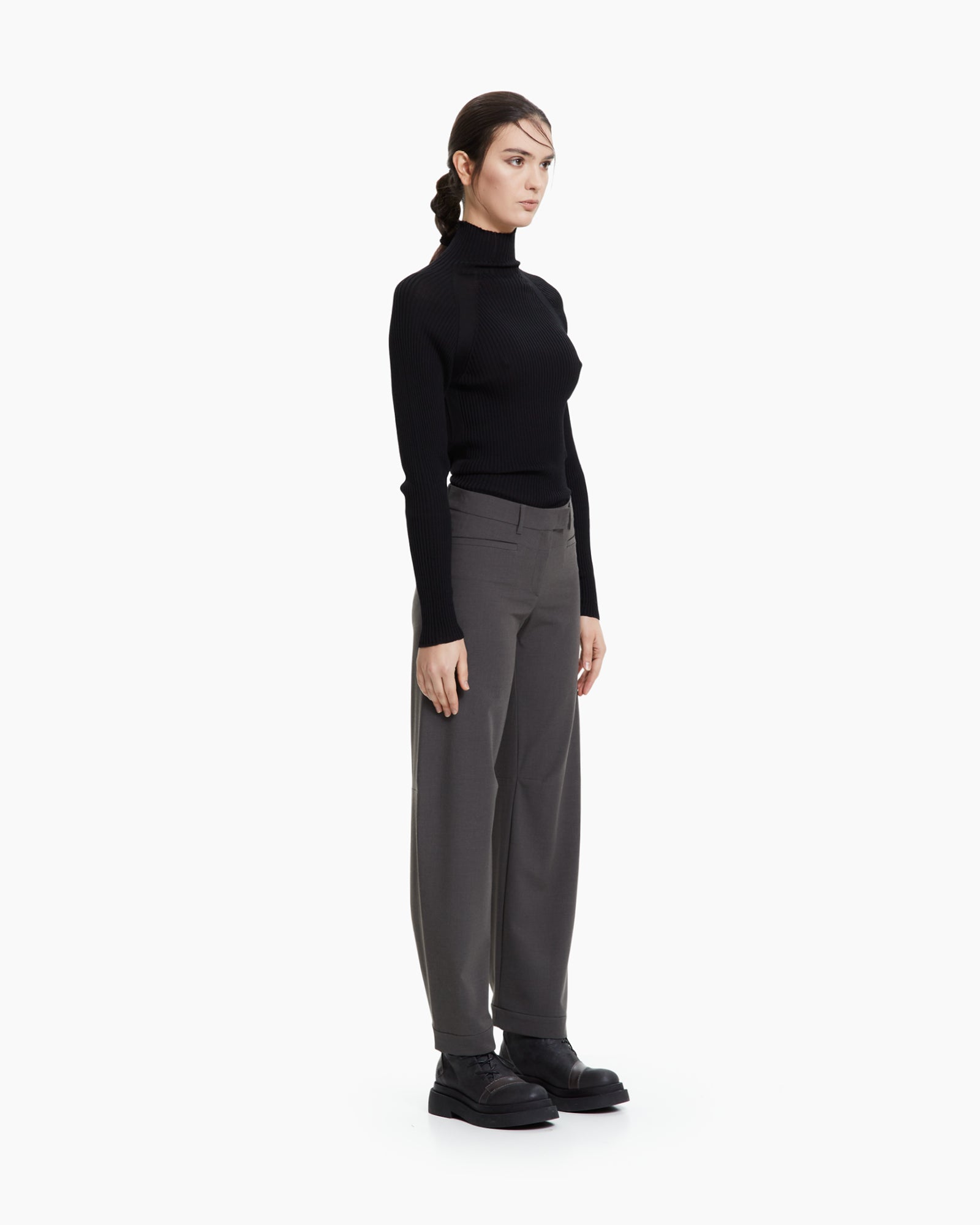 MLO Pantalone sartoriale con risvolto VERDE