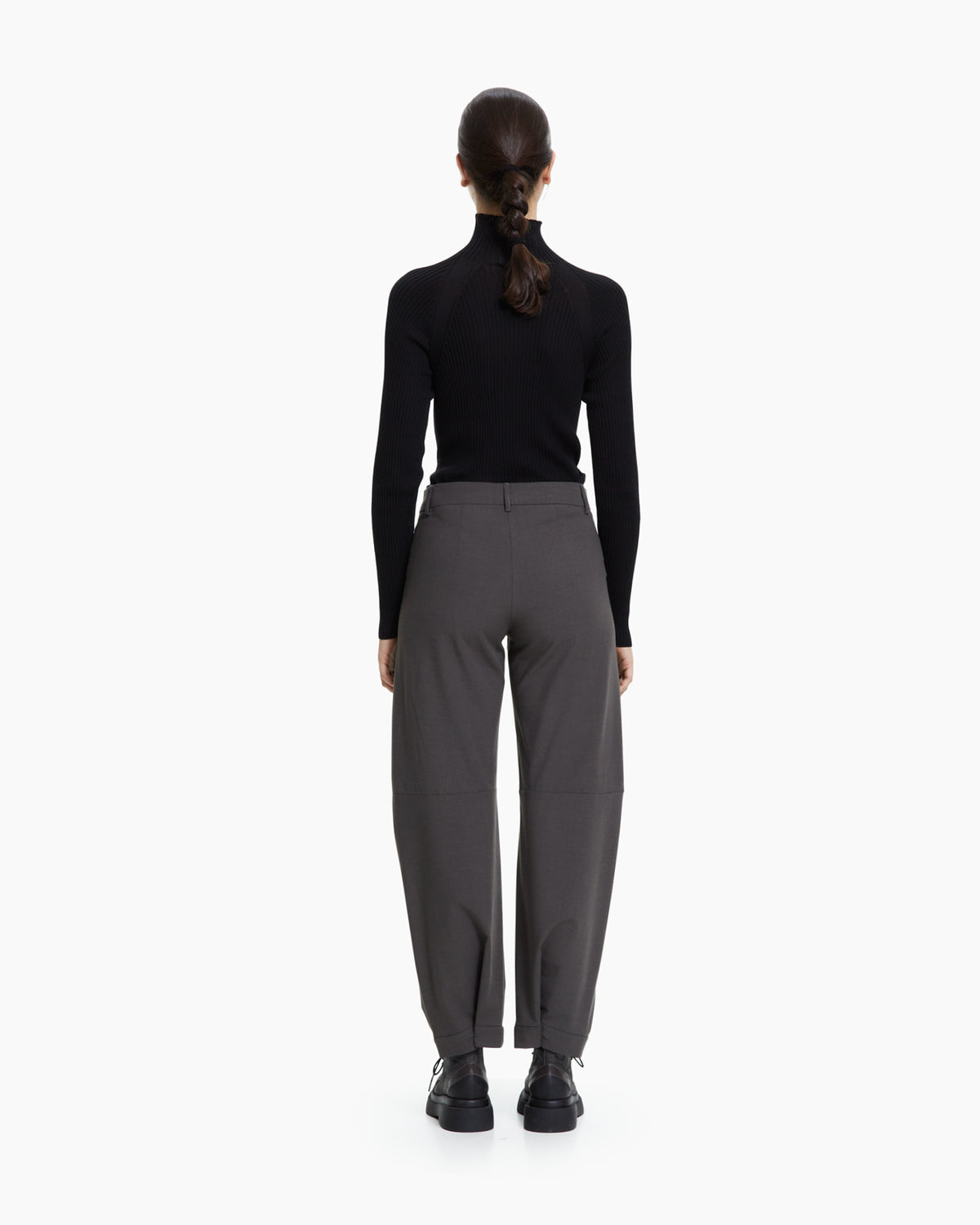 MLO Pantalone sartoriale con risvolto VERDE