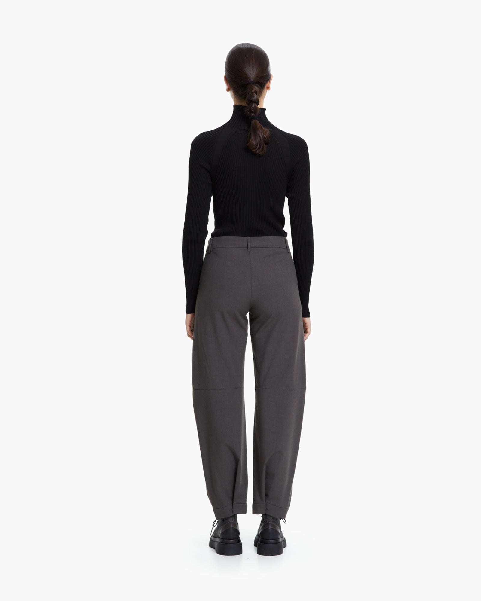 MLO Pantalone sartoriale con risvolto VERDE